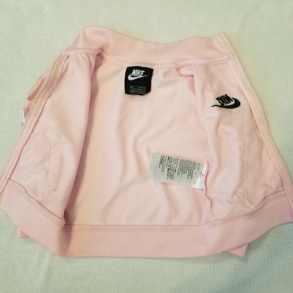 Nike Pink Baby Girl Zip up Sweater Heart Trim Track Suit Toddler 18 Months - Picture 5 of 7